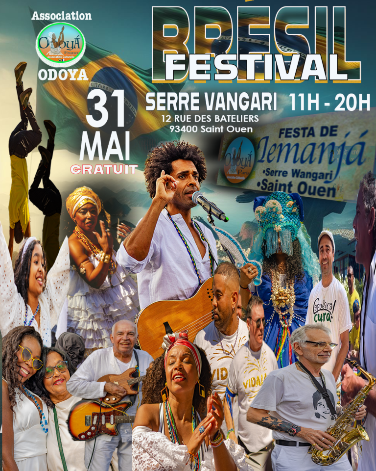 Festa de Iemanja PARIS , Asso Odoya France Festival du Brésil à Serre Wangari , Saint Ouen, avec musique, danse et culture brésilienne. 31 mai 2025.
